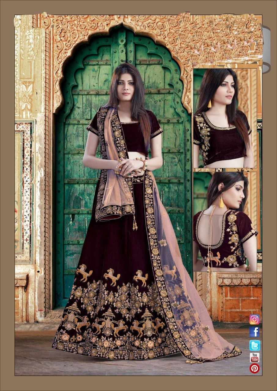 Crop Top Lehenga : Maroon georgette embroidered crop top ...